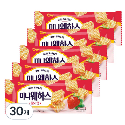 청우식품 미니웨하스 딸기맛, 80g, 30개