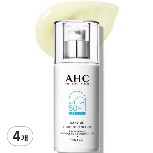 AHC 세이프온 라이트 선세럼 SPF50+ PA++++, 40ml, 4개