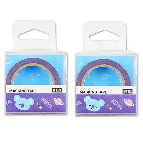 BT21 마스킹 테이프 15mm x 7m, 코야, 2개