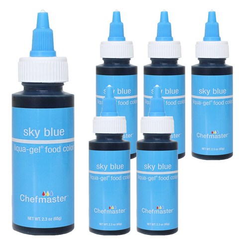 셰프마스터 리쿠아젤 식용색소 스카이블루, 65g, 6개