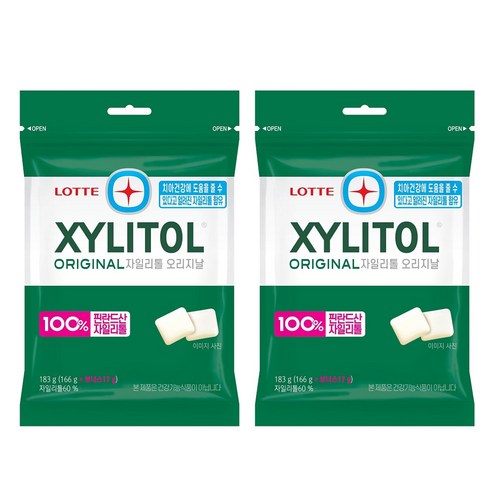 롯데자일리톨 오리지날 껌 리필, 183g, 2개