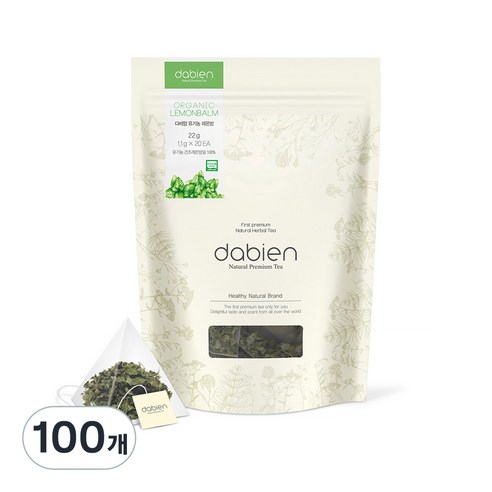 다비앙 유기농 레몬밤 차, 1.1g, 20개입, 5개