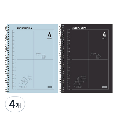 핑크풋 3000 4분할 수학 연습장, 랜덤발송, 4개