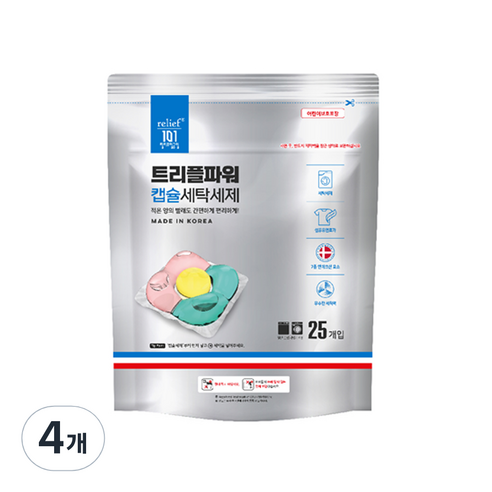 릴리프일공일 트리플파워 캡슐세제, 4개, 25개입