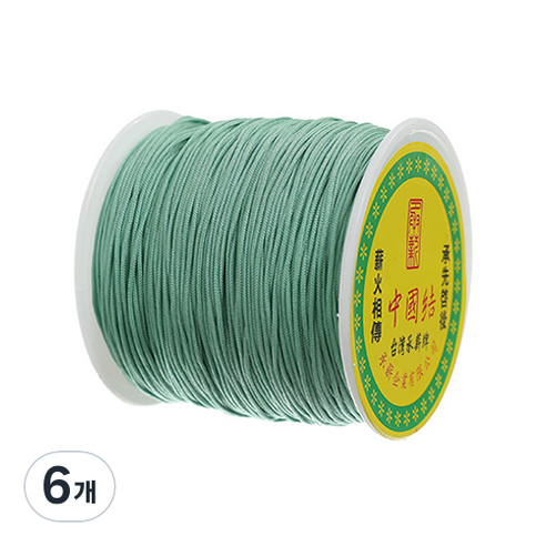 나일론 매듭실 실팔찌 만들기 0.8mm, Dark Sea Green, 6개