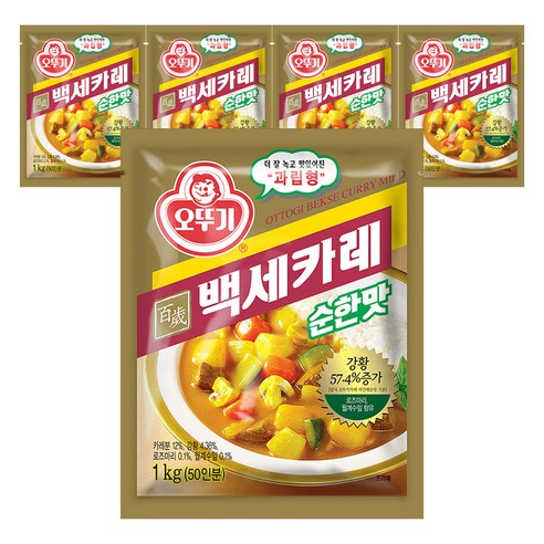 오뚜기 백세카레 순한맛, 1kg, 5개