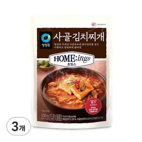 청정원 호밍스 사골 김치찌개, 450g, 3개 Best Top5 청정원 호밍스 사골 김치찌개, 450g, 3개 Best Top5