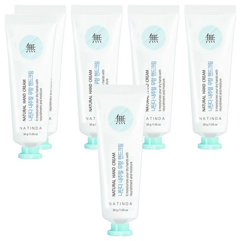 나틴다 내추럴 핸드크림 무향, 30g, 6개