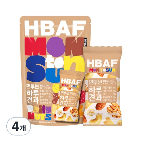 바프 먼투썬 하루견과 베이지, 200g, 4개