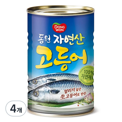 동원 고등어 원터치 통조림, 300g, 4개
