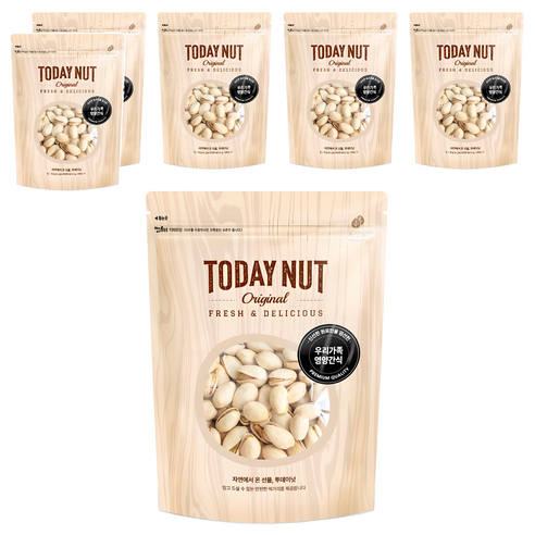 투데이넛 구운피스타치오, 250g, 6개