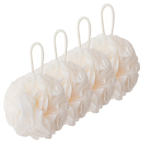 페르노엘 촘촘하고 부드러운 걸이형 버블 샤워볼 세트, 아이보리, 4개입, 1개