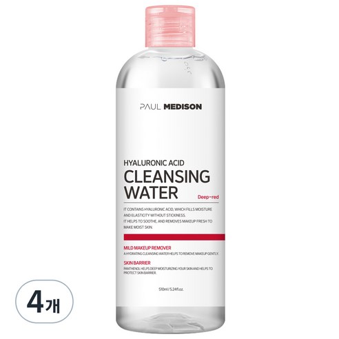 폴메디슨 히알루론산 클렌징 워터, 510ml, 4개