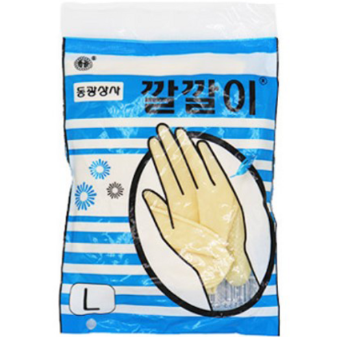 동광상사 깔깔이 라텍스 미용장갑 대, 아이보리, 10개