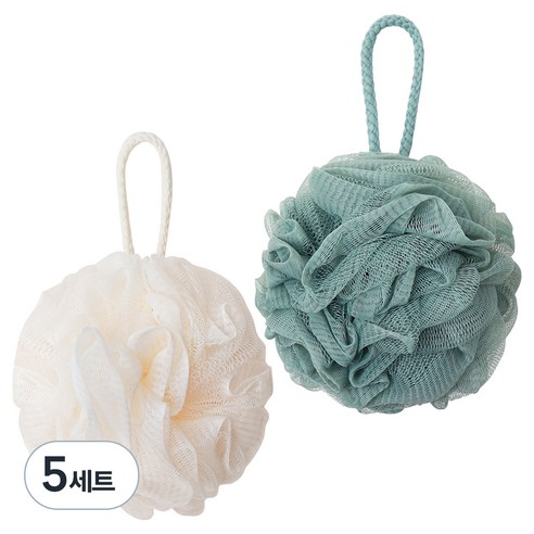 페르노엘 촘촘하고 부드러운 걸이형 버블 샤워볼 세트, 혼합C, 2개입, 5개