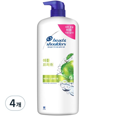 헤드앤숄더 애플 프레쉬 샴푸 대용량, 1200ml, 4개