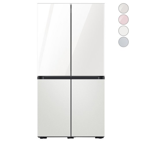 [색상선택형] 삼성전자 비스포크 프리스탠딩 냉장고 방문설치, RF85A93J1AP, 글램 화이트 + 코타 화이트