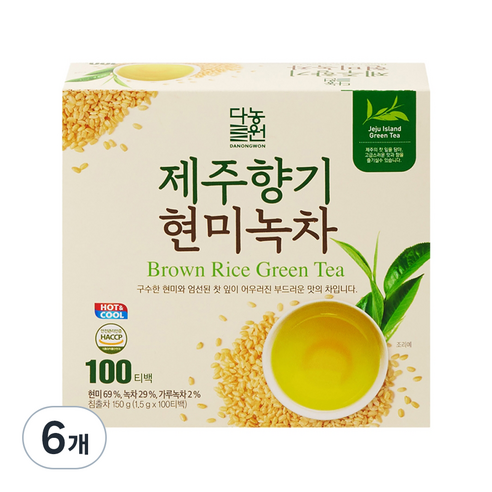 다농원 제주향기 현미녹차, 1.5g, 100개입, 6개