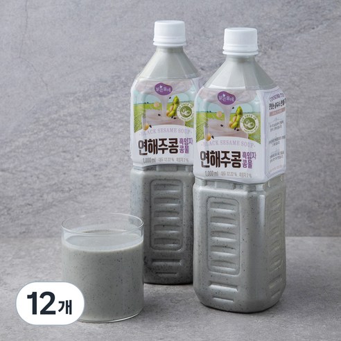 맑은물에 연해주콩 흑임자 콩물, 1L, 12개