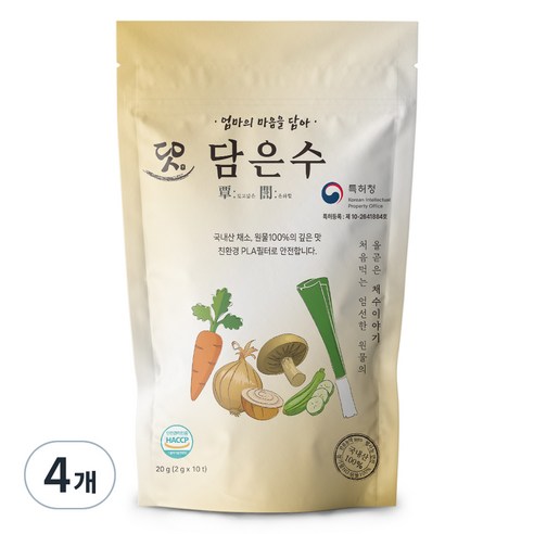 담은수 채수 티백, 4개, 순한맛, 20g