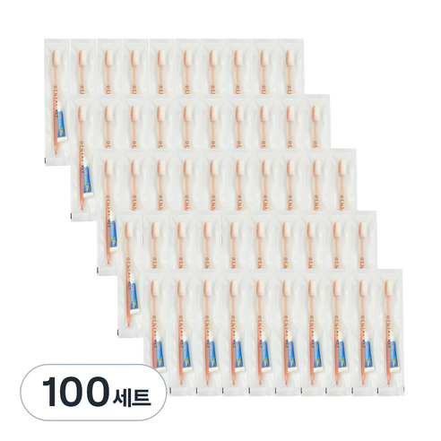 마켓에이 호텔용 휴대 칫솔 치약 덴탈키트 오렌지, 100세트