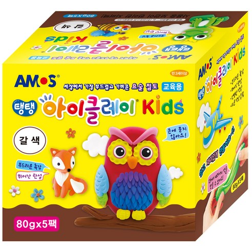 아모스 아이클레이 KIDS 5p, 갈색, 80g, 5개