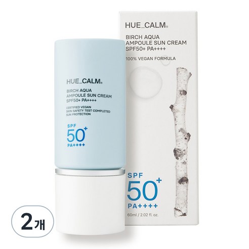 휴캄 자작나무 수분 앰플 선크림 SPF50+ PA++++, 2개, 60ml