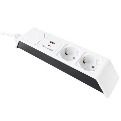 네모탭 고속충전 일반 3구 C타입 SY-NA3 USB CT-2, 3m, 모던화이트, 1개