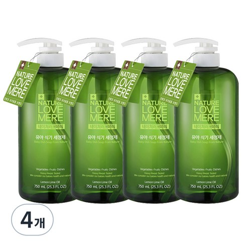 네이쳐러브메레 유아 식기세정제, 750ml, 4개