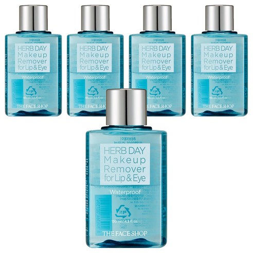 더페이스샵 허브데이 워터프루프 립 앤 아이 메이크업 리무버, 130ml, 5개