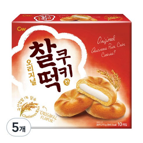 청우식품 찰떡쿠키 오리지널 10p, 215g, 5개