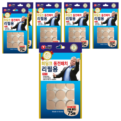 비타지에스 히딩크 동전패치 리필용 자석미포함, 6개, 75매