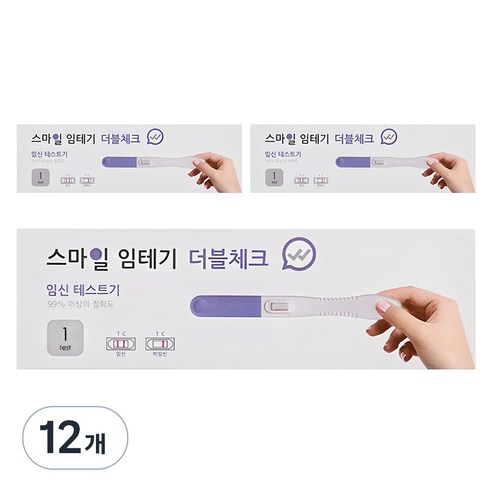 스마일 더블체크 임신테스트기, 1개입, 12개
