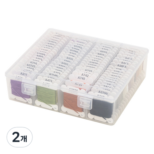 코하스아이디 25번 손자수실 4m 80컬러 세트, 혼합 색상, 2개