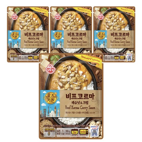 오뚜기 오즈키친 비프코르마 카레, 4개, 180g