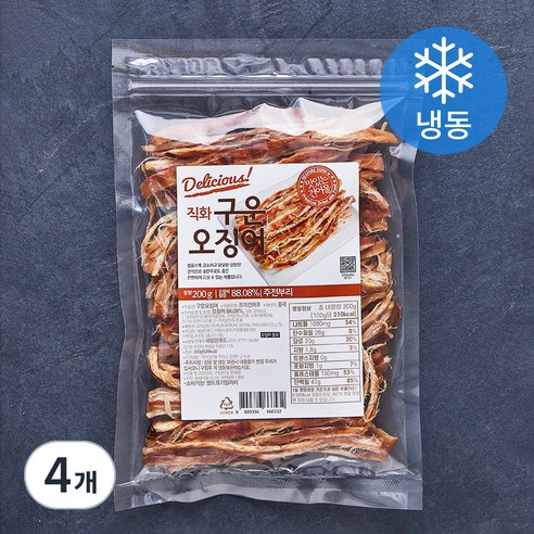 해맑은푸드 직화 구운오징어 (냉동), 200g, 4개