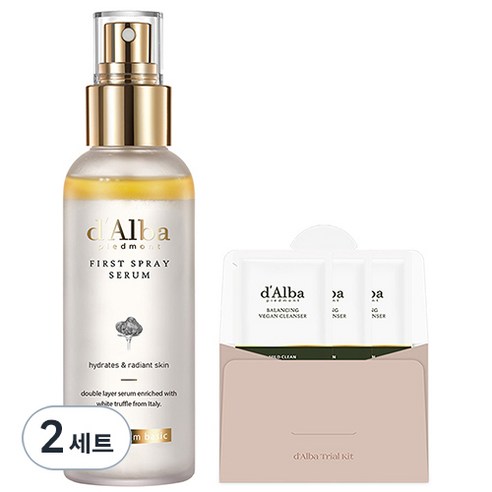 달바 화이트 트러플 퍼스트 스프레이 세럼 100ml + 밸런싱 비건 젤 클렌저 3ml x 3p 세트, 2세트