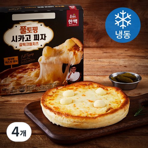 한맥 풀토핑 시카고 피자 갈릭크림치즈 (냉동), 425g, 1개입, 4개