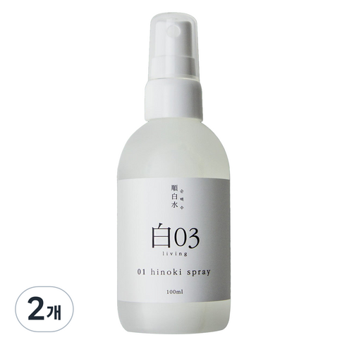 순백수 히노키 스프레이 탈취제 본품, 2개, 100ml