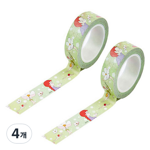 빨강머리앤 마스킹 테이프 15mm x 10m, 꽃요정, 4개