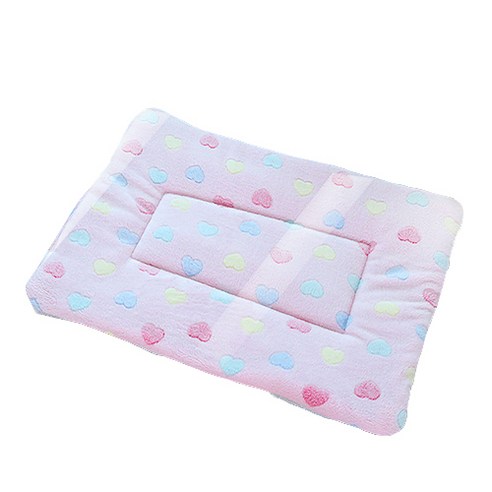 부드러운 반려동물 댕냥이 패턴 애착 방석, 하트 핑크