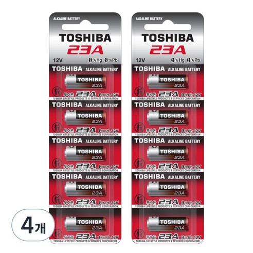 도시바 23A 12V 알카라인 AA건전지, 10개입, 4개