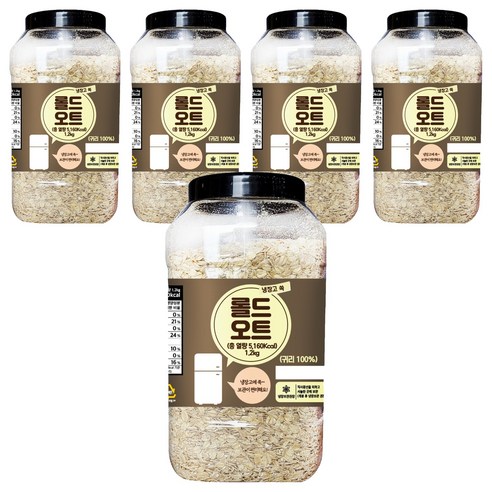 냉장고쏙 롤드 오트, 1.2kg, 5개