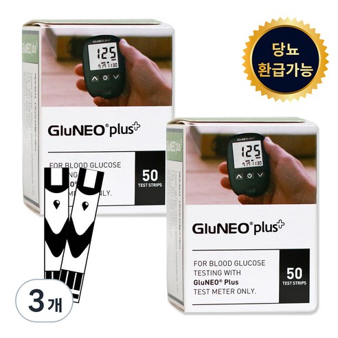 오상헬스케어 글루네오 플러스 개인용 혈당검사지, 6개, 50개입