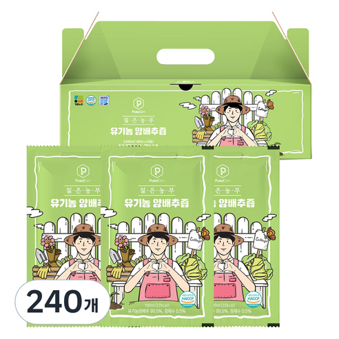 푸릇담 젊은농부 유기농 양배추즙, 240개, 100ml