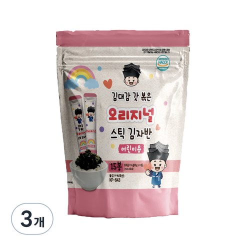 김대감 갓 볶은 오리지널 스틱 김자반 15p, 150g, 3개