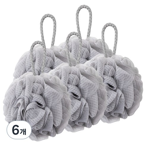 페르노엘 촘촘하고 부드러운 걸이형 버블 샤워볼 세트, 그레이, 5개입, 6개