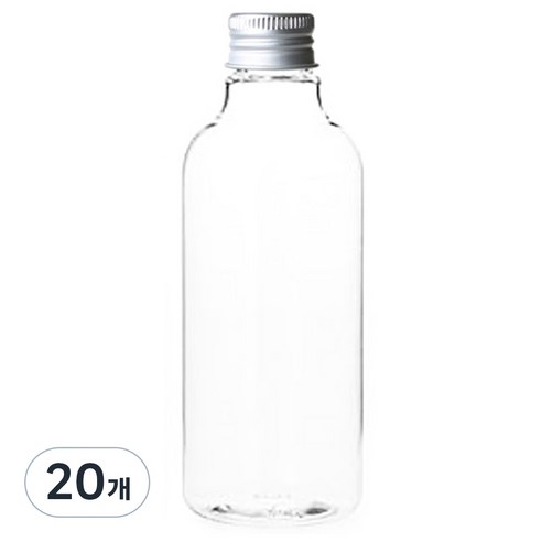 병도매닷컴 AN250 투명 음료용기 알루미늄 실버캡, 250ml, 20개