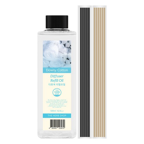 더허브샵 디퓨저 리필 오일, 다우니 코튼, 500ml