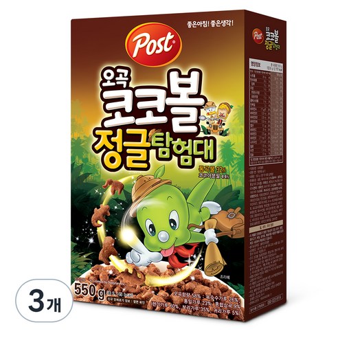 포스트 오곡 코코볼 정글탐험대 시리얼, 550g, 3개